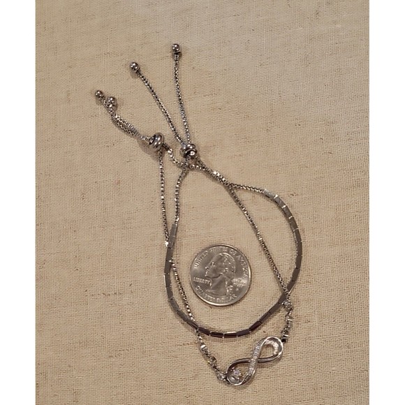 Bolo Bracelet Infinity Multi CZ Charm & Box link Row Bracelet Bracelets Lot of 2 - Picture 4 of 7